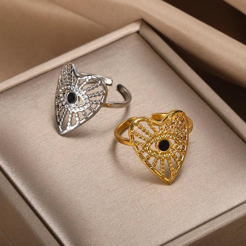 Evil Eye Rings Stainless Steel - Piña Colada