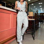 Chic Office Blazer Dress with Button & Pocket Detail - Piña Colada