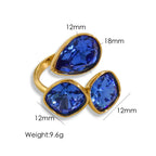 Gold Zircon Adjustable Ring