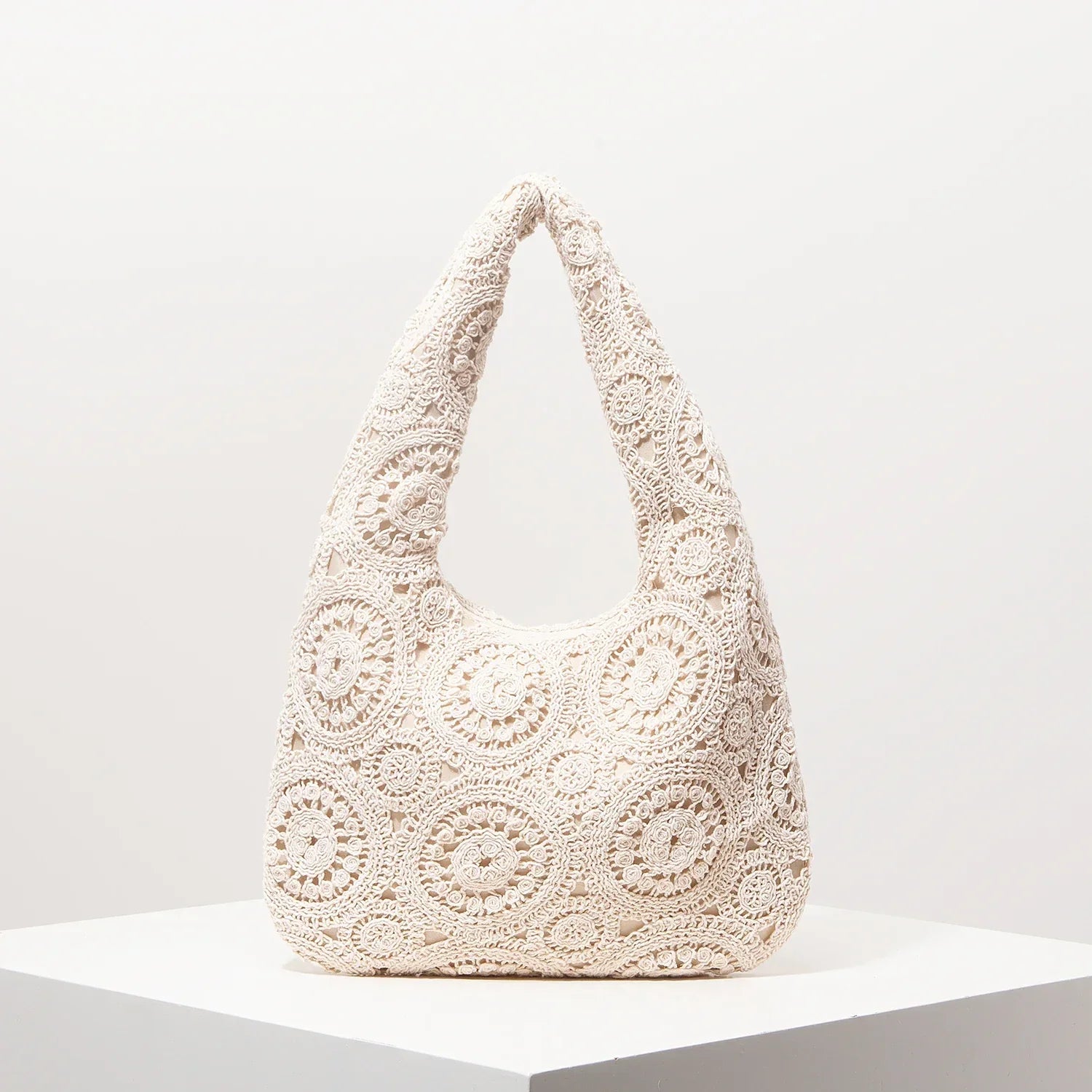 Pattern Hollow Shoulder Bag - Piña Colada