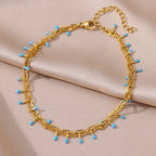 Stainless Steel Gold-Plated Anklet for Women - Piña Colada