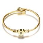 Initial Letter Cuff Bracelet Stainless Steel - Piña Colada