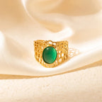 Colorful Stone Open Band Ring - Piña Colada