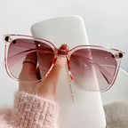 Fashion Oversized Sunglasses Woman Vintage Square - Piña Colada
