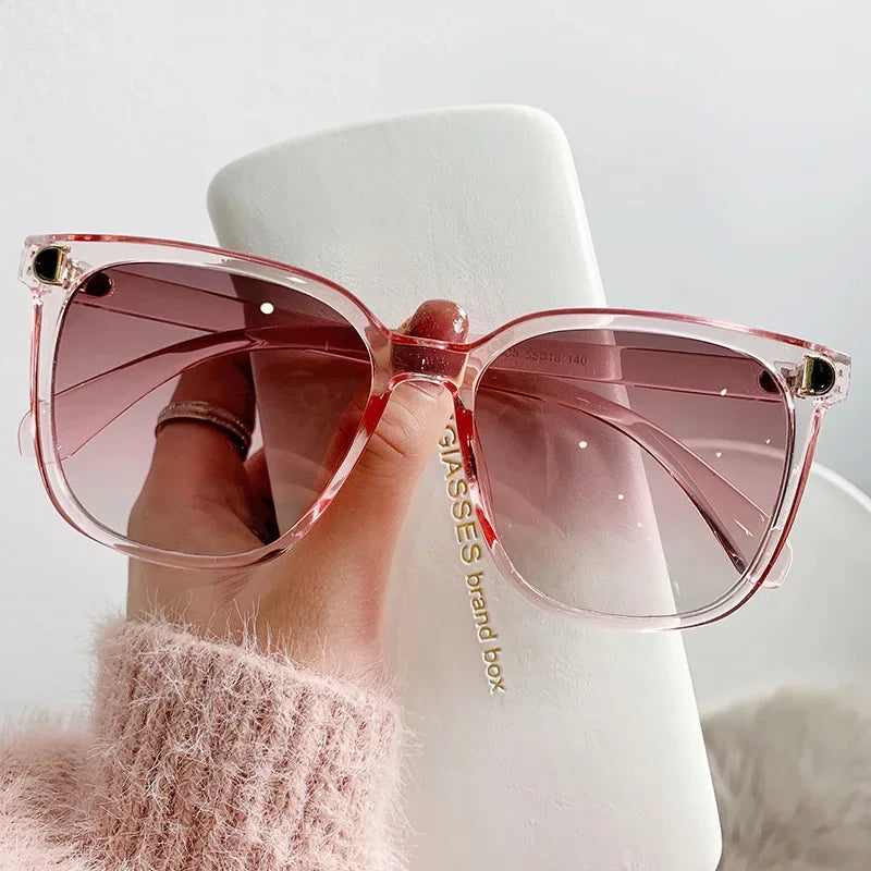 Fashion Oversized Sunglasses Woman Vintage Square - Piña Colada