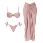 2Pcs One Shoulder Swimsuit - Piña Colada