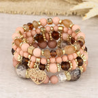 Boho Acrylic Beads Bracelet Set - Piña Colada
