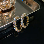 Hoop Earrings Zircon Crystal - Piña Colada