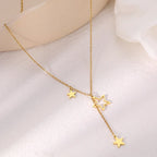 Stainless Steel Stars Necklace - Piña Colada