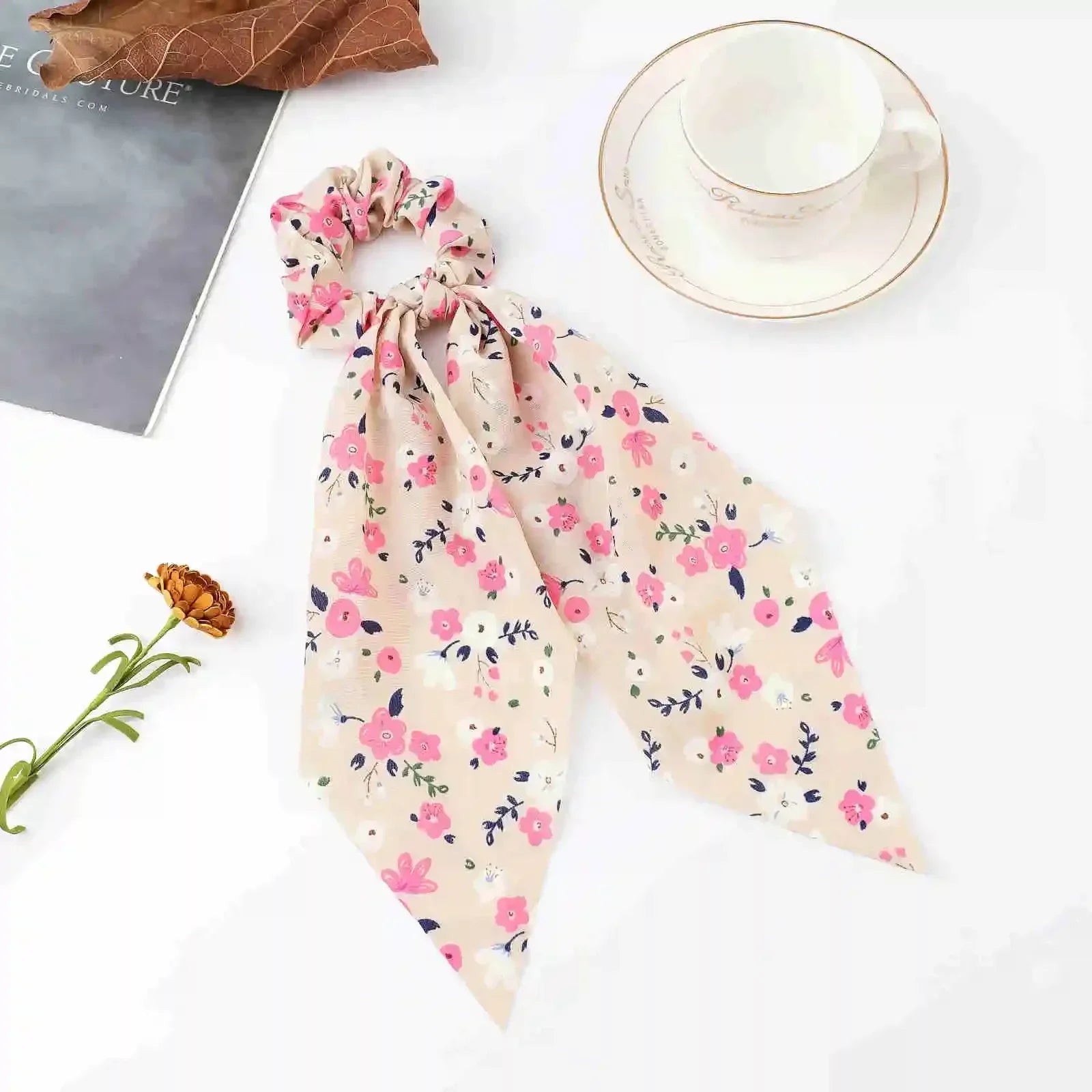 Satin Scrunchie Scarf - Piña Colada
