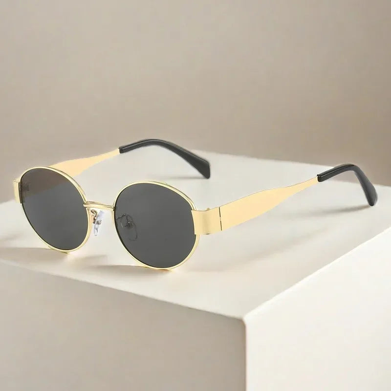 Sunglasses Advanced Metal Sunglasses Fashion Oval - Piña Colada