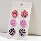3Pairs/set Colorful Acrylic Earrings - Piña Colada