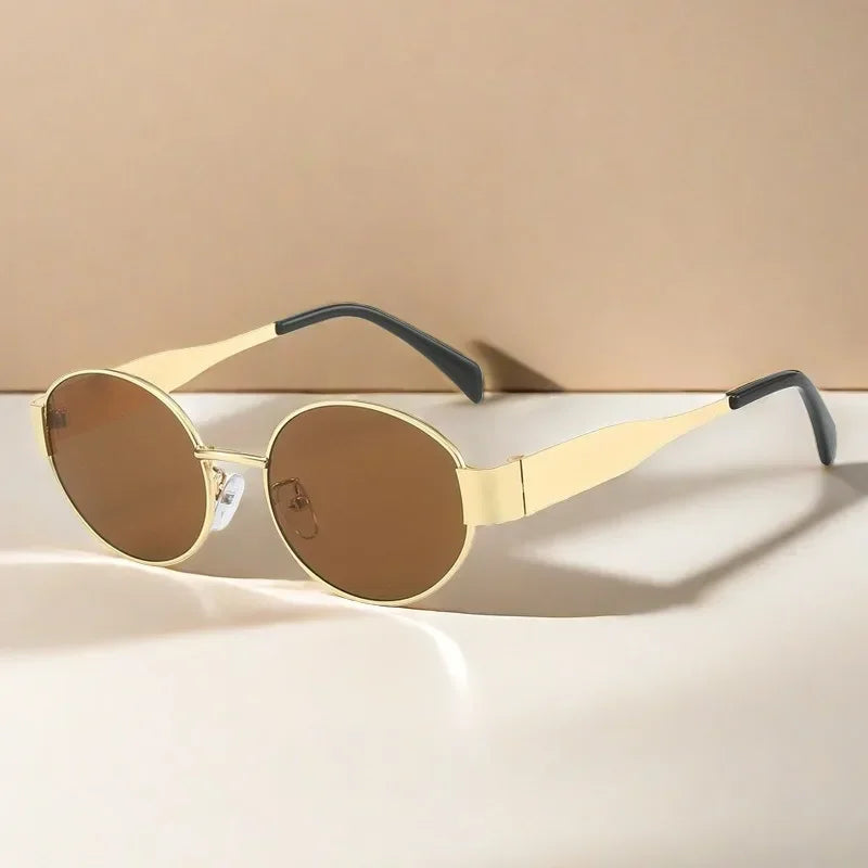 Sunglasses Advanced Metal Sunglasses Fashion Oval - Piña Colada