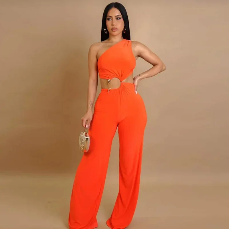 Casual Solid Summer Jumpsuit - Piña Colada