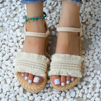 Tassel soft flat heeled sandals - Piña Colada