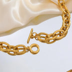 18K Gold Plated Chunky Toggle Necklace - Piña Colada