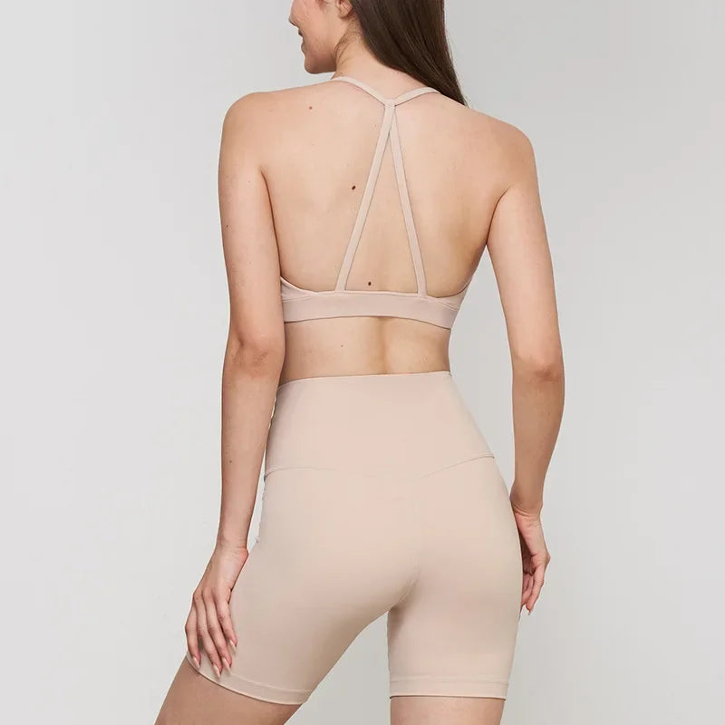 Yoga Shorts Sets High Waist Shorts Breathable