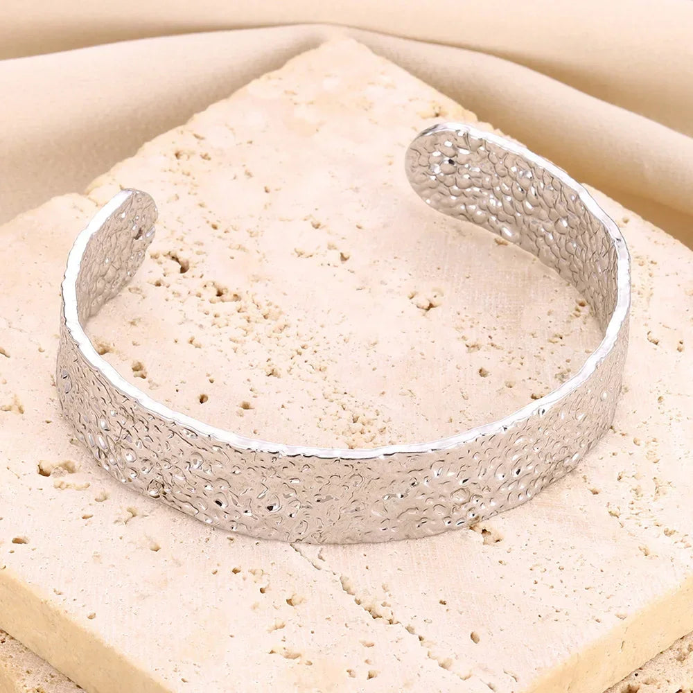 Stainless Steel Wide Bangles - Piña Colada