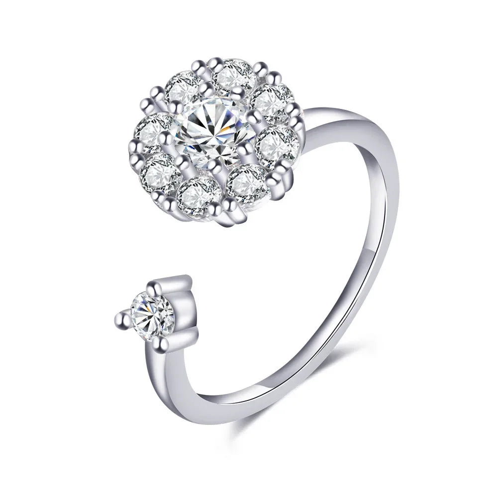 Spinner Ring Crystal Flower - Piña Colada