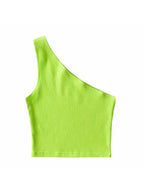 One Shoulder Cropped Tank - Piña Colada