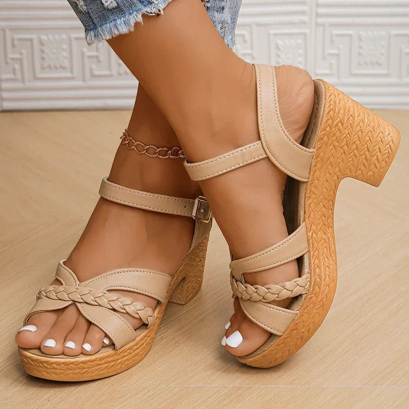 High Heels Sandals Chunky Platform - Piña Colada