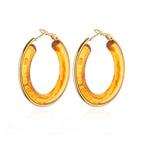 Trendy Acrylic Hoop Earrings - Piña Colada