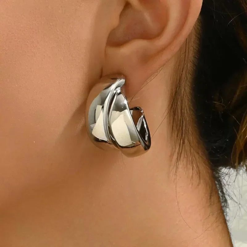 Chunky Hoop Earrings - Piña Colada
