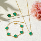 Flower Stainless Steel Jewelry Set for Women - Piña Colada