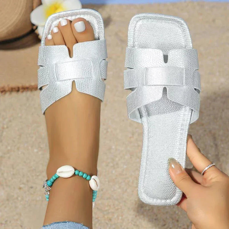 Solid Color Slide Sandals - Piña Colada