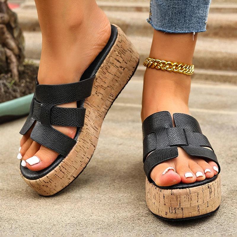 Chunky Wedge Platform Sandals – Summer Comfort Style - Piña Colada
