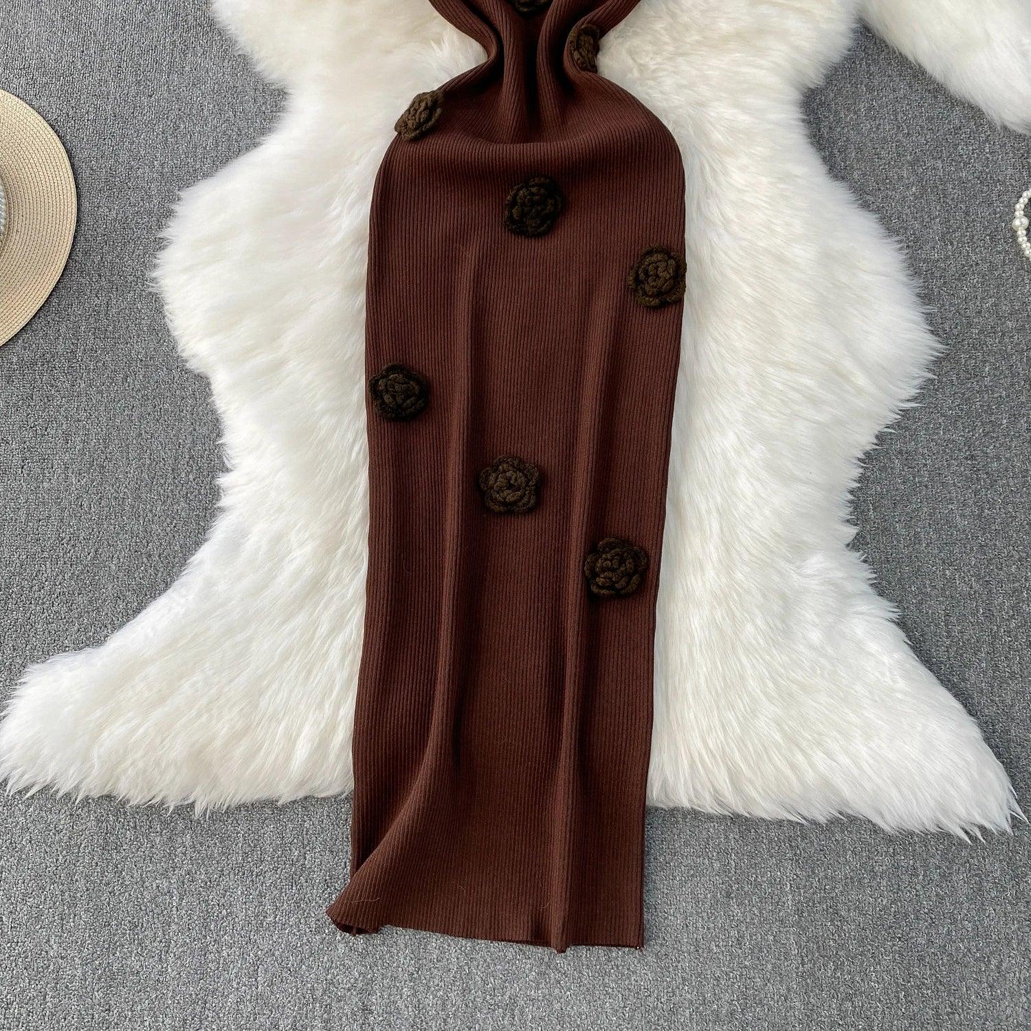 Chic Off Bodycon Dress Wrap Knitted - Piña Colada