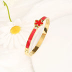 Five-Leaf Clover Open Bangle - Piña Colada