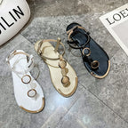 Women Sandals New Summer Casual Flat Sandals Flip Flops - Piña Colada