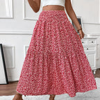Floral Print Elastic Waist Loose - Piña Colada