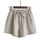 Summer Women Cotton Linen Shorts - Piña Colada