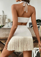 Tassel Bandeau Top & Skirt Set - Piña Colada