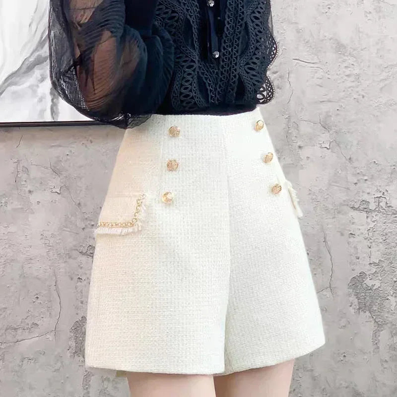High Waist Short Button Vintage A-line - Piña Colada