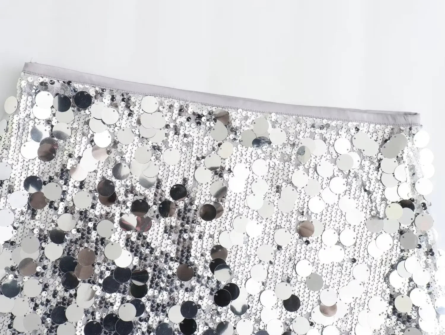 High Waist Sequined Mini Skirt - Piña Colada