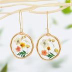 Natural Flower Dangle Earrings - Piña Colada