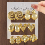 Bold Geometric Stud Earrings - Piña Colada