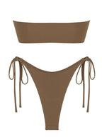 Solid Ring Detail Bikini Set - Piña Colada