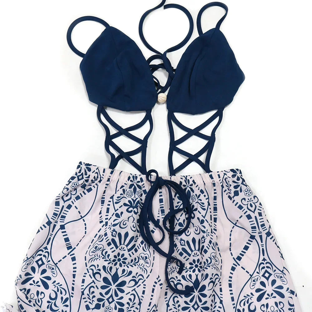 Paisley Print Wide-Leg Jumpsuit - Piña Colada