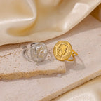 Stainless Steel Zircon Adjustable Ring - Piña Colada