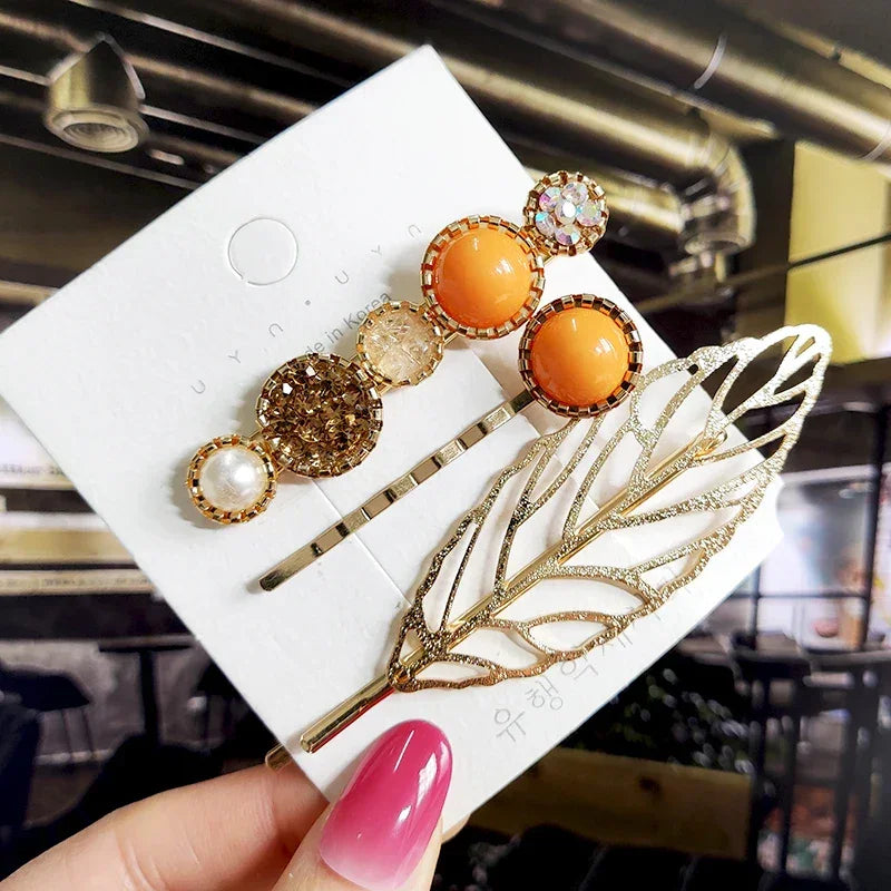 3/4pcs Set Pearl Hair Clip - Piña Colada