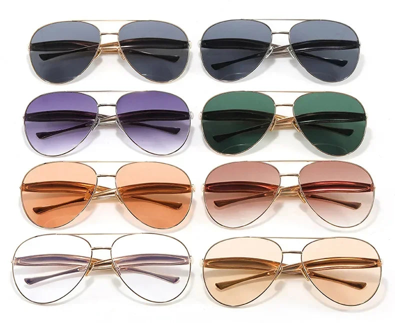 Vintage Metal Pilot Sunglasses - Piña Colada