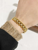 Gold Plated Thick Bangle Bracelets