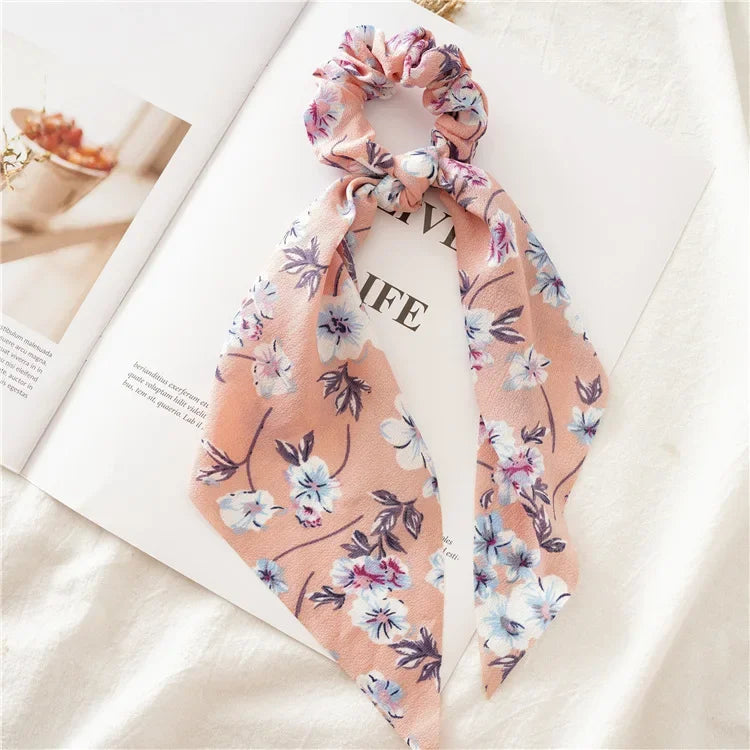 Print Bow Satin Long Ribbon - Piña Colada