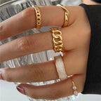 Boho Zircon Rings Set - Piña Colada