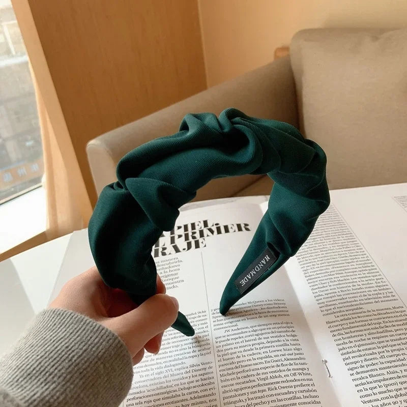 Five-Flower Solid Color Fabric Headband - Piña Colada