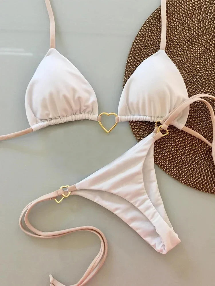Bikini Low Waist Lace-up - Piña Colada
